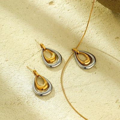 Jewelry Casual Simple Style Water Droplets 304 Stainless Steel Earrings Necklace