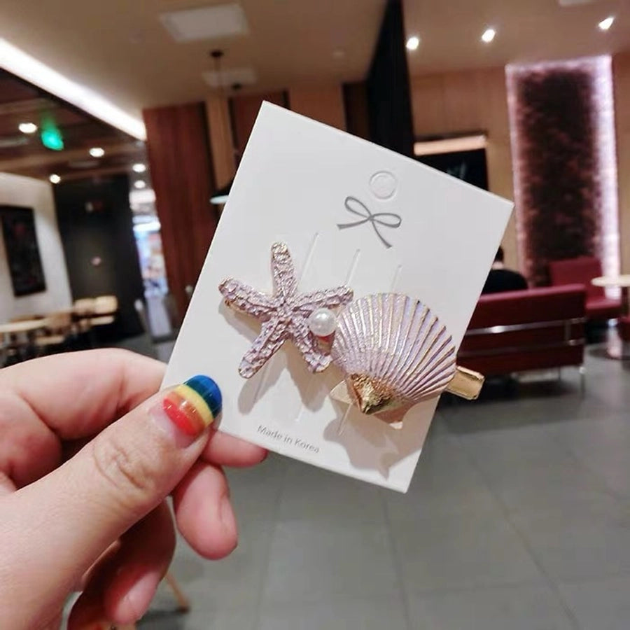Japanese Style  Internet Celebrity Hair Clip Ocean Style Starfish Shell Duckbill Clip Bangs Clip Side Clip Japanese and Korean Style  Hair Accessories Women