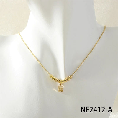Jewelry Simple Style Letter Copper Zircon Inlay Pendant Necklace