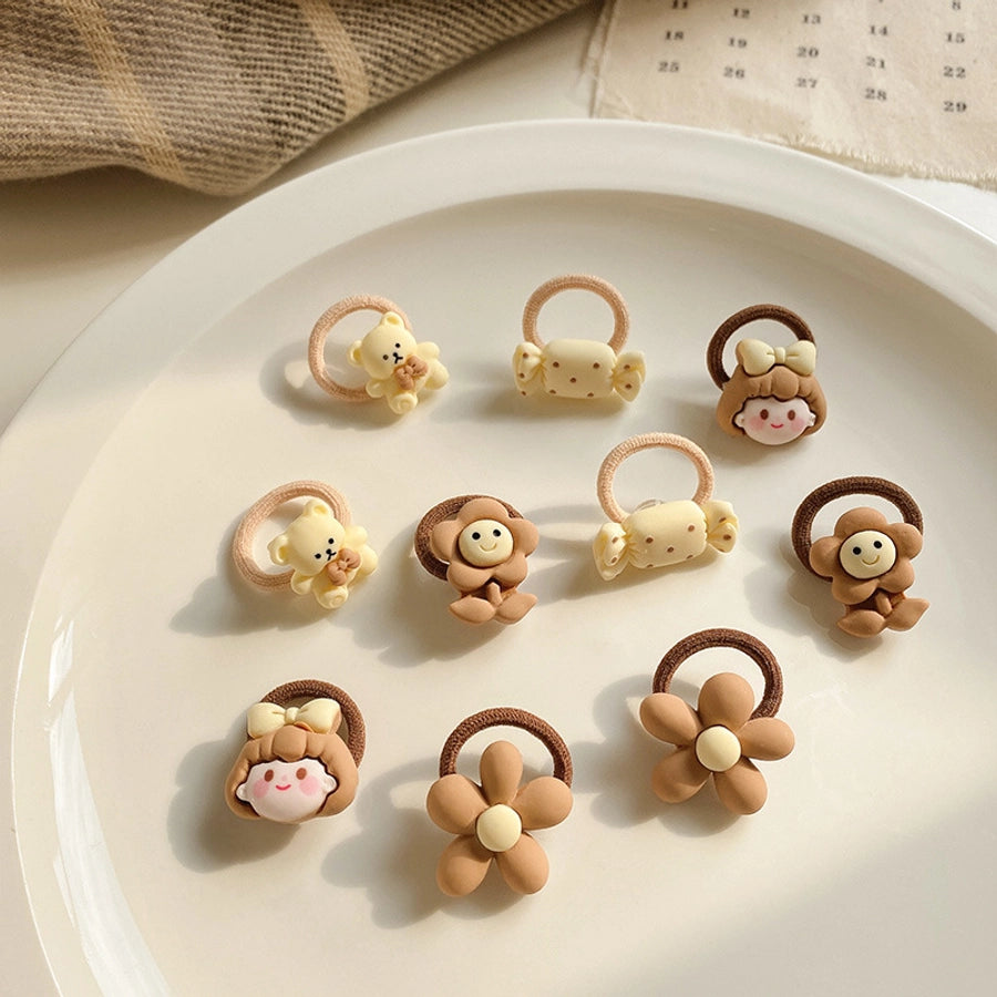 New Milk brown hair band Girls baby does not hurt hair high elastic bow tie hair rope children hair accessories rubber band Female