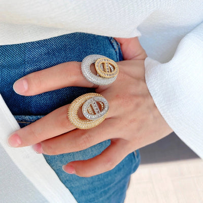 Jewelry Vintage Style Classic Style Geometric Copper Zircon Plating Open Rings