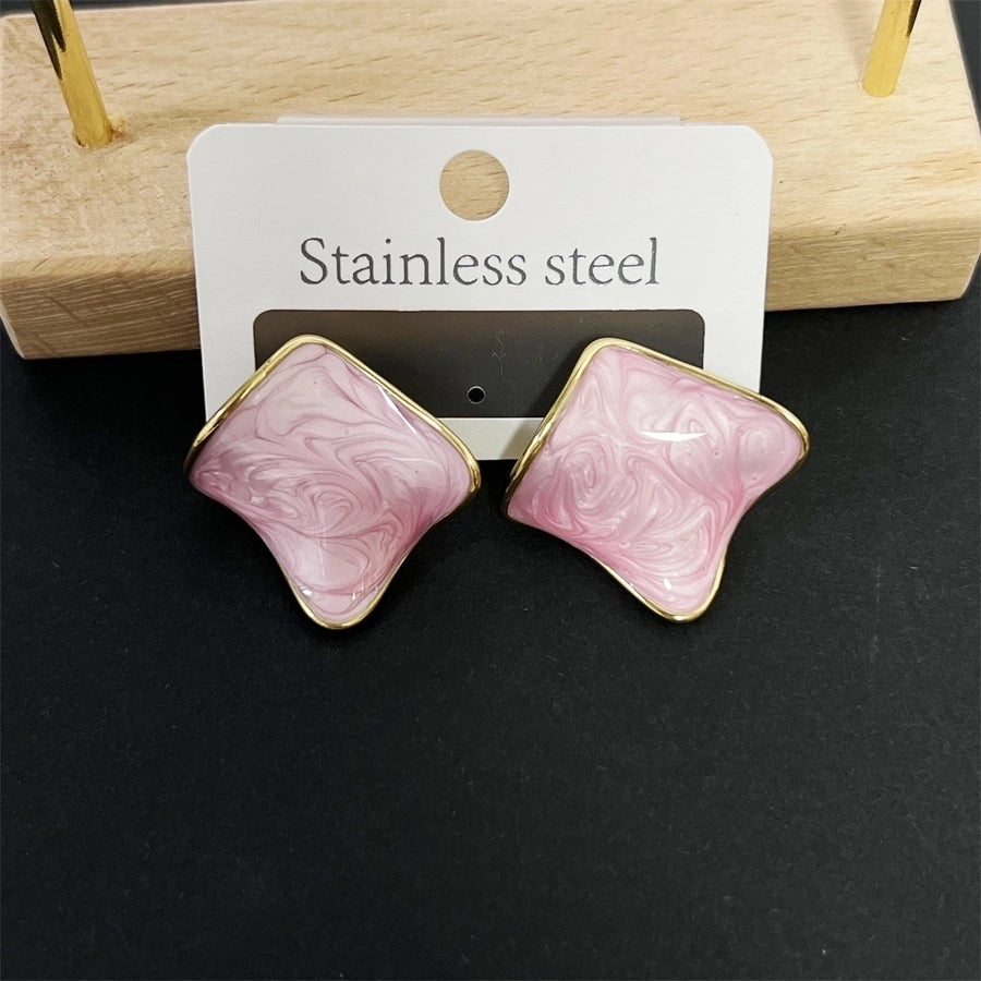 1 Pair IG Style Simple Style Square 304 Stainless Steel Ear Studs