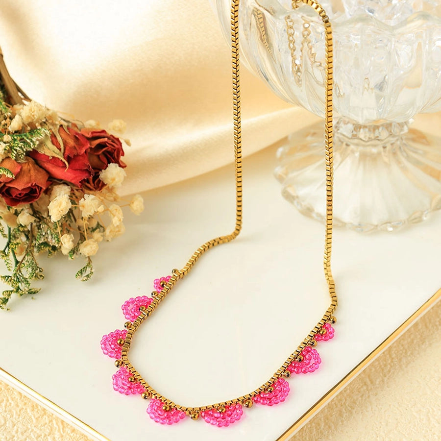 Jewelry Elegant Vacation Semicircle 304 Stainless Steel 14K Gold Plated Plating Necklace