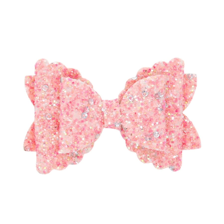 girls three-tier bow-knot hairpin children's sequined bow-knot edging clip colored hair clips