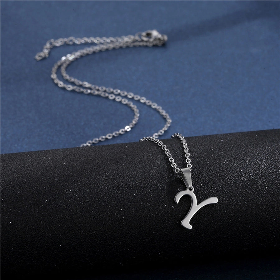 Jewelry Casual Simple Style Classic Style Letter 201 Stainless Steel Silver Plated Hollow Out Pendant Necklace