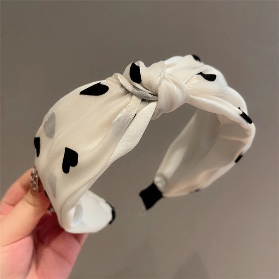 simple style heart shape gauze printing hair band