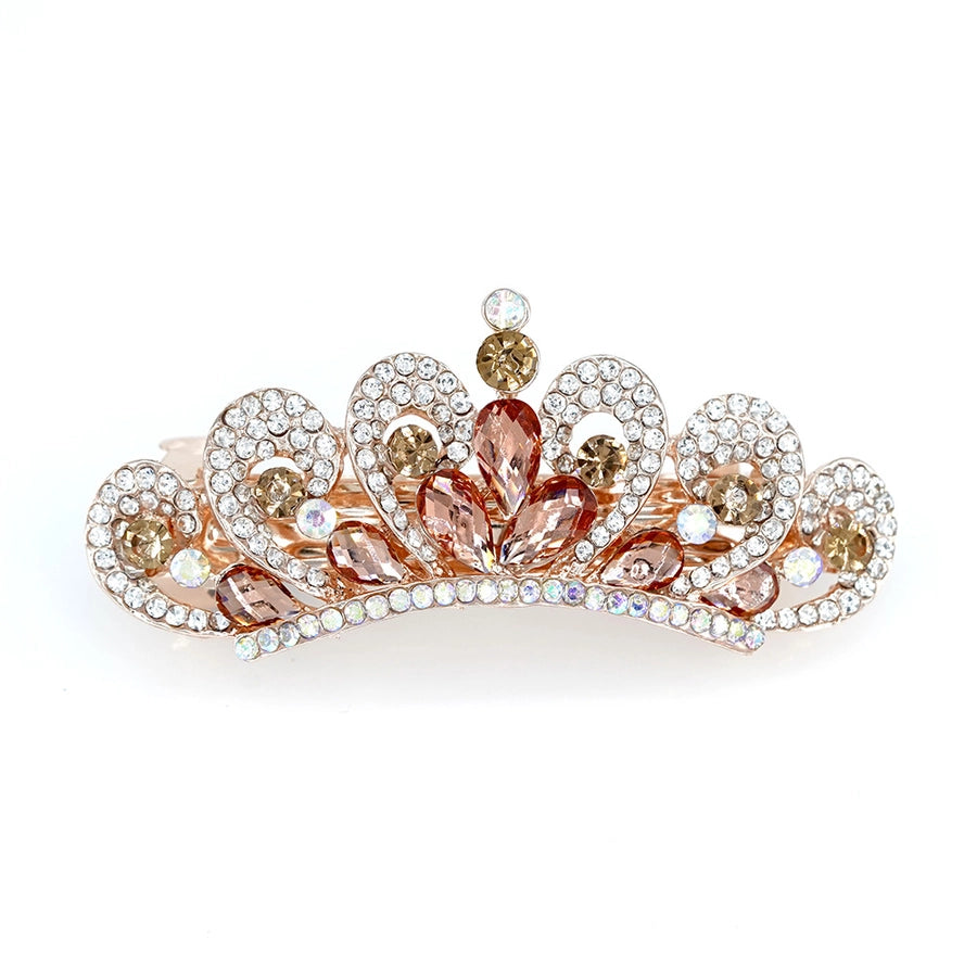 cute sweet color block zinc alloy plating inlay rhinestones crown