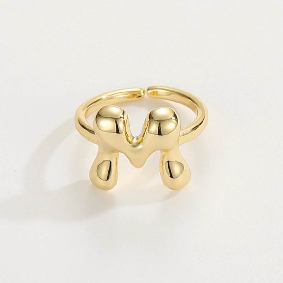 Copper 18K Gold Plated Plating Letter Copper Rings