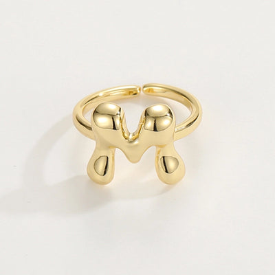 Copper 18K Gold Plated Plating Letter Copper Rings