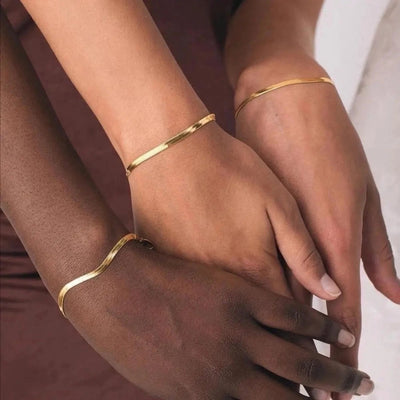 Elegant Simple Style Classic Style Chains Print 201 Stainless Steel Bracelets In Bulk