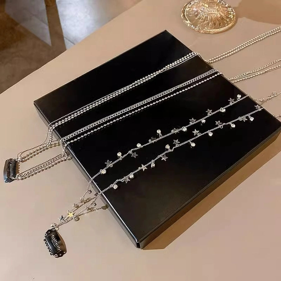 Women's IG Style Sweet Star Tassel Alloy Inlay Rhinestones Hair Clip