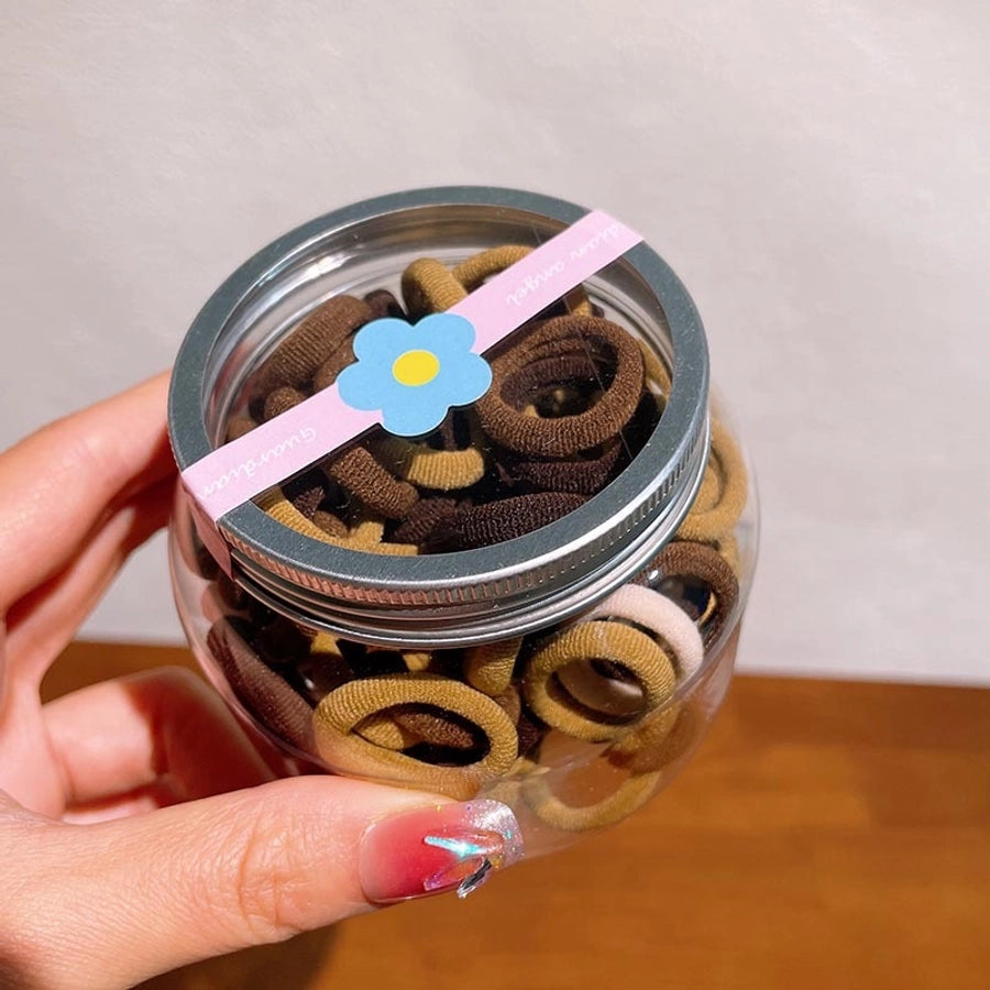 simple style solid color knit contrast collar hair tie