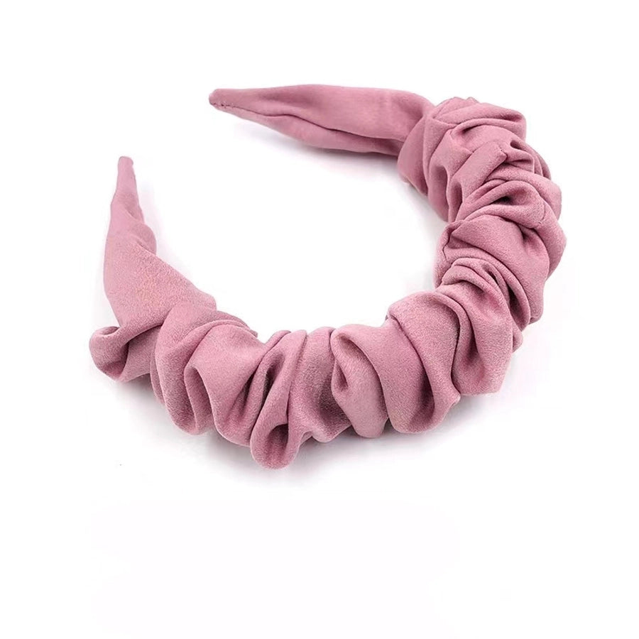women's simple style solid color cloth pleated hair band