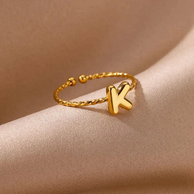 Jewelry Casual Simple Style Streetwear Letter 304 Stainless Steel 18K Gold Plated Open Rings
