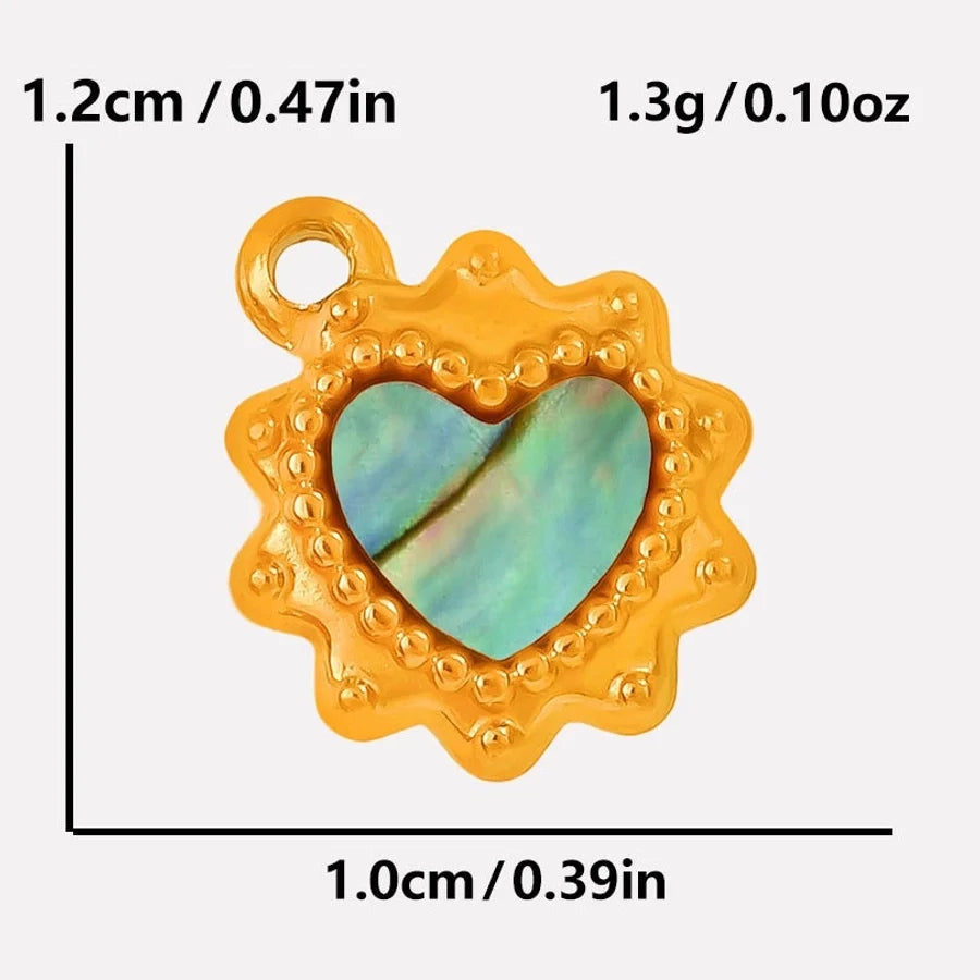 Jewelry Vintage Style Classic Style Heart Shape 304 Stainless Steel Shell Abalone Shell 18K Gold Plated Irregular Plating Pendant Necklace