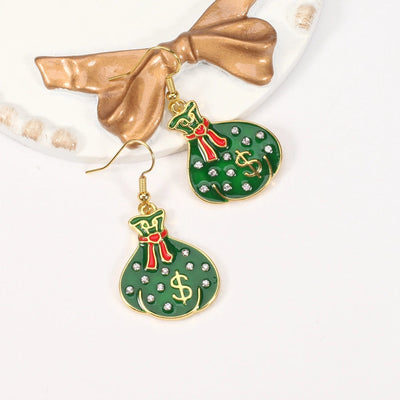 Christmas earrings money bag gift box hat shoes gloves scarf party earrings