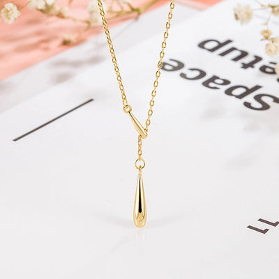 201 Stainless Steel Copper Water Droplets Pendant Necklace