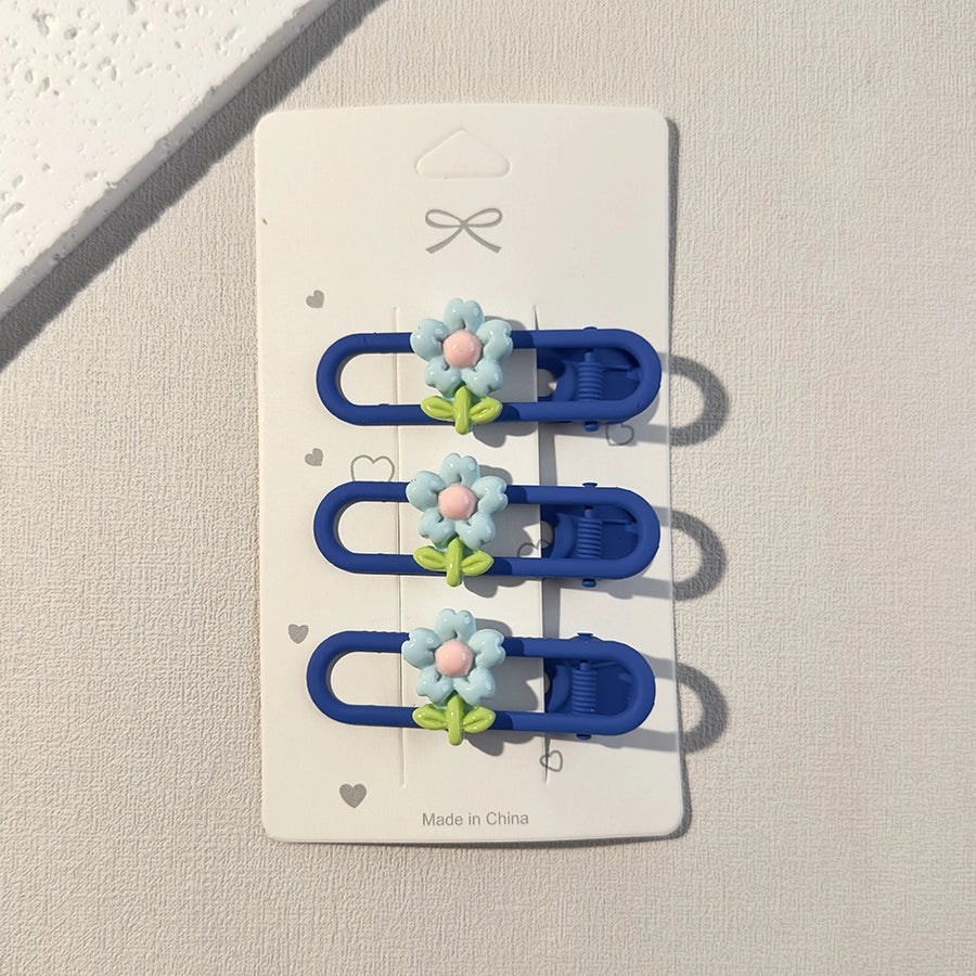 cute flower resin stoving varnish hair clip