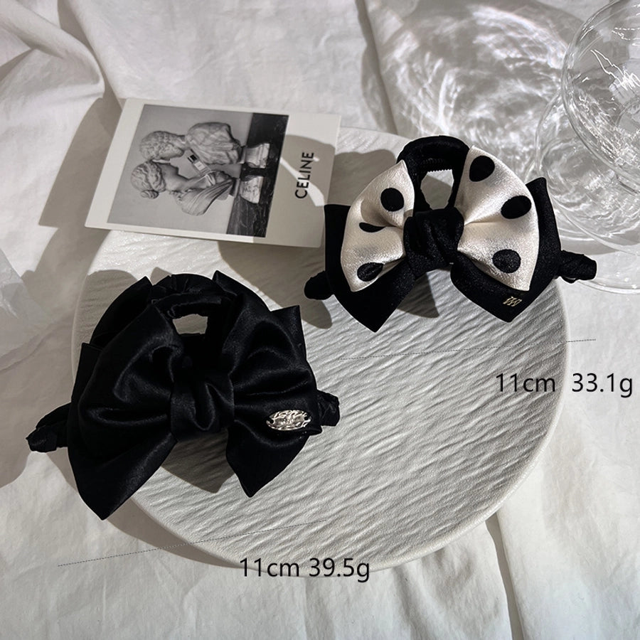Women's Casual Simple Style Polka Dots Bow Knot Cloth Handmade Hair Claws
