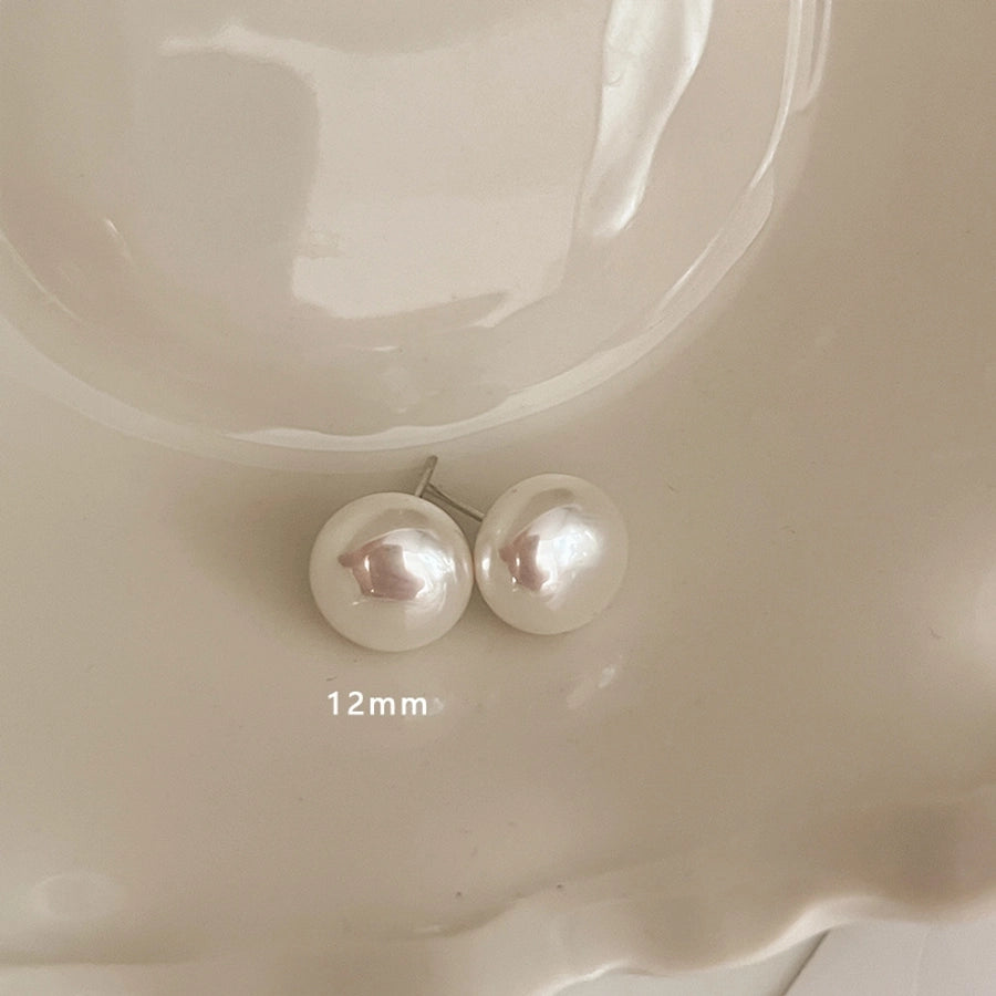 Bright Pearl silver stud earrings  new fashion mosquito coil ear clip commuter good quality earrings Korean temperament online celebrity