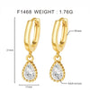 1 Pair Casual Vintage Style Water Droplets Copper Zircon Drop Earrings