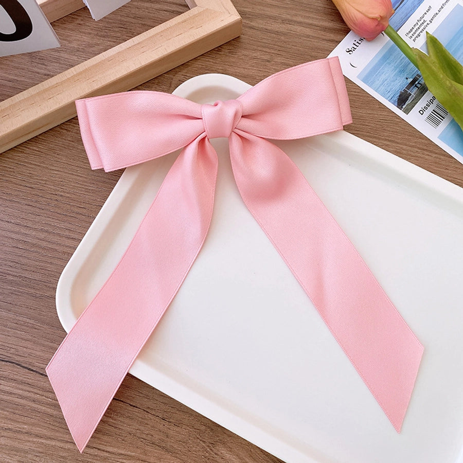 Sweet Ballet Style Satin Double Layer Big Bow Hairpin Spring Clip Streamer Elegant Girls Princess Hairstyle Hair Accessories