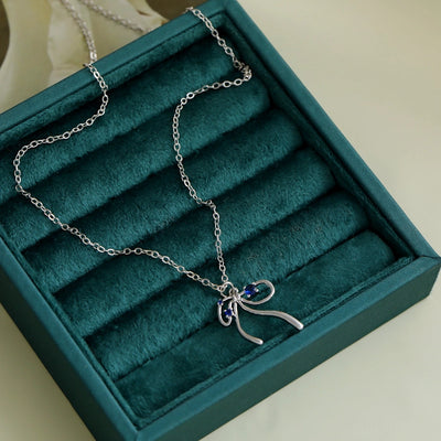 Copper 18K Gold Plated White Gold Plated Asymmetrical Big Bow Bow Knot Zircon Jewelry Set