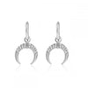 1 Pair Elegant Simple Style Geometric Moon Copper Zircon 24K Gold Plated Drop Earrings