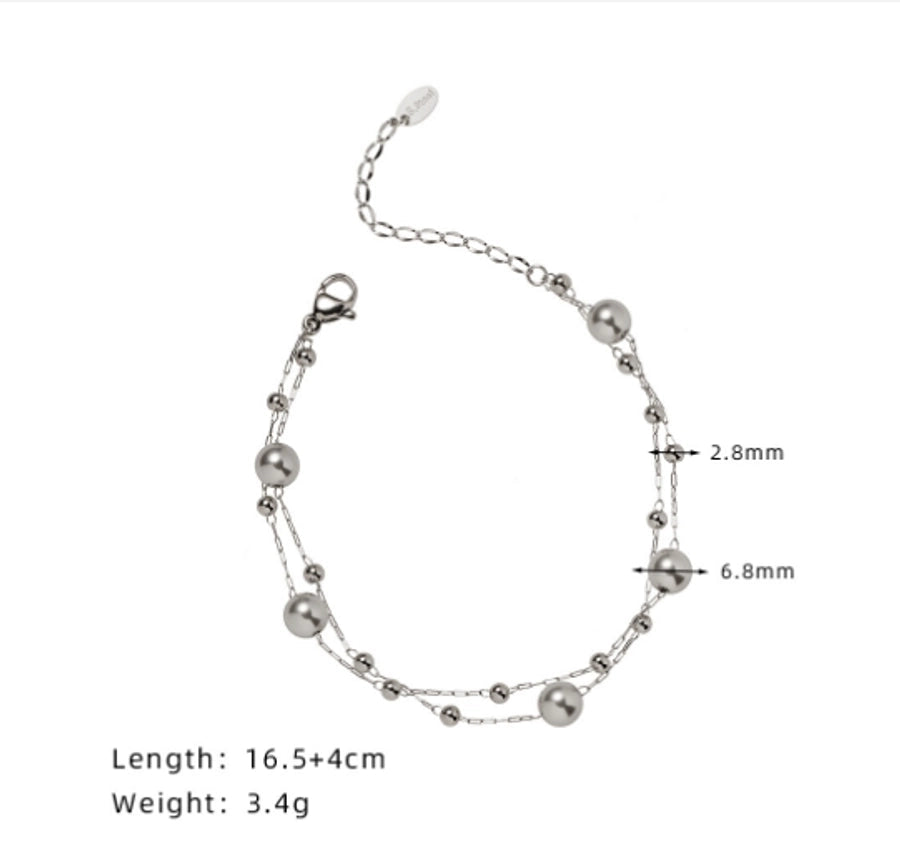 Basic Simple Style Classic Style Solid Color 304 Stainless Steel 18K Gold Plated Bracelets In Bulk