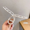 simple style solid color alloy resin hollow out hair claws