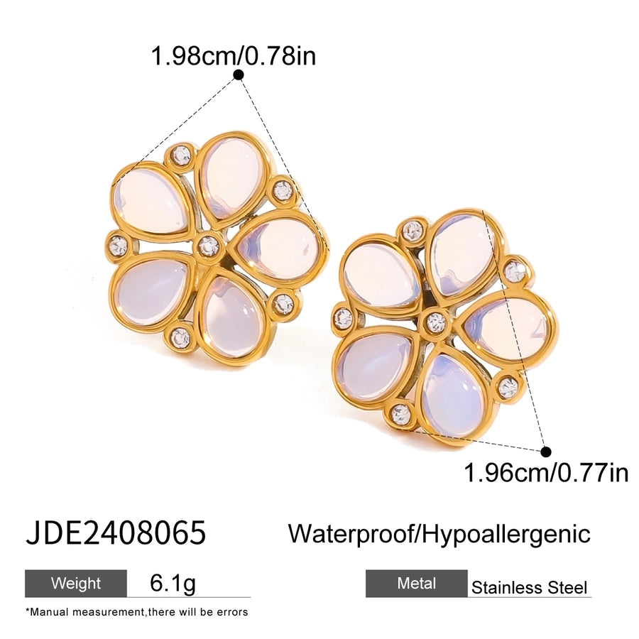 Jewelry Simple Style Classic Style Flower 304 Stainless Steel Jewelry Set