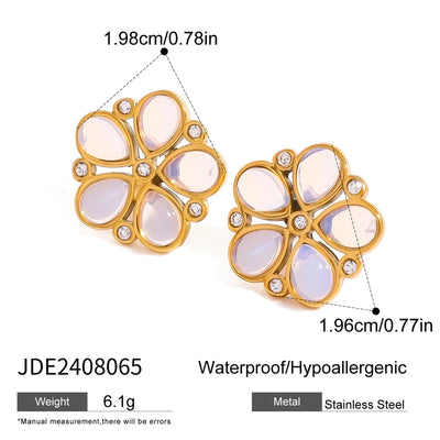 Jewelry Simple Style Classic Style Flower 304 Stainless Steel Jewelry Set