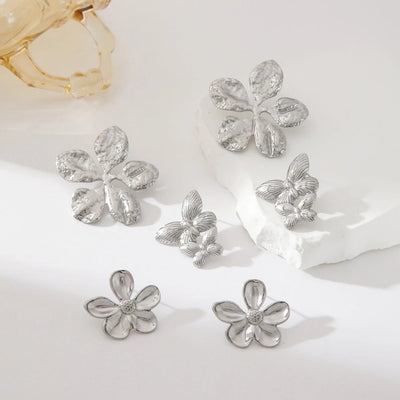 1 Pair Exaggerated Simple Style Oversized Flower Butterfly 304 Stainless Steel Ear Studs