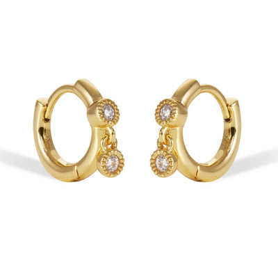 1 Piece 1 Pair 925 Sterling Silver Solid Color Zircon 18K Gold Plated White Gold Plated Earrings