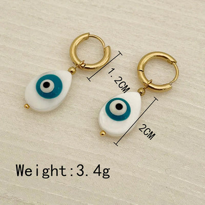 1 Pair Casual Funny Devil's Eye Plating 304 Stainless Steel 14K Gold Plated Drop Earrings