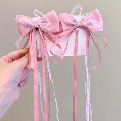 Children's super fairy bow ribbon hairpin baby Chinese style braided hair headwear girl ancient style hanfu hairpin hair accessories