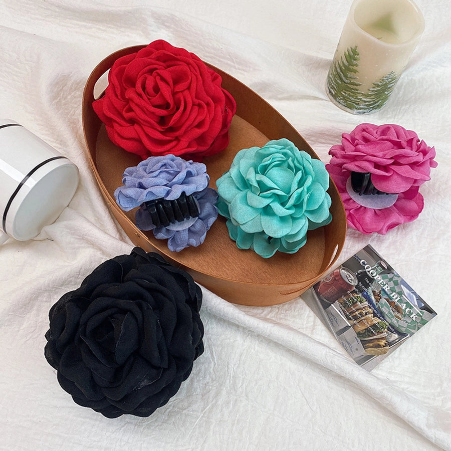 Women's Sweet Simple Style Flower Plastic Cloth Hair Claws