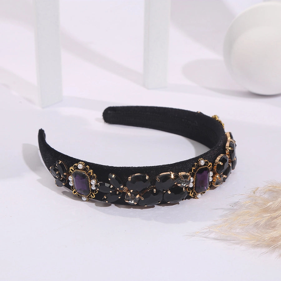simple style geometric rhinestone flowers rhinestones hair band 1 piece