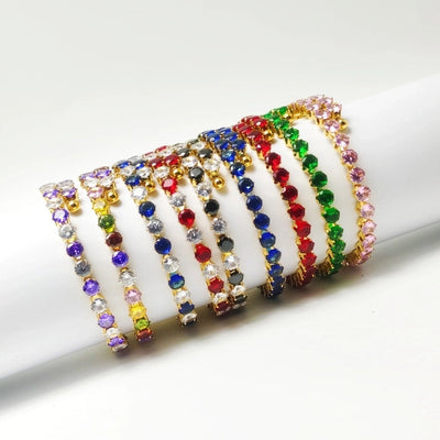 Elegant Solid Color 304 Stainless Steel 18K Gold Plated Zircon Bangle In Bulk