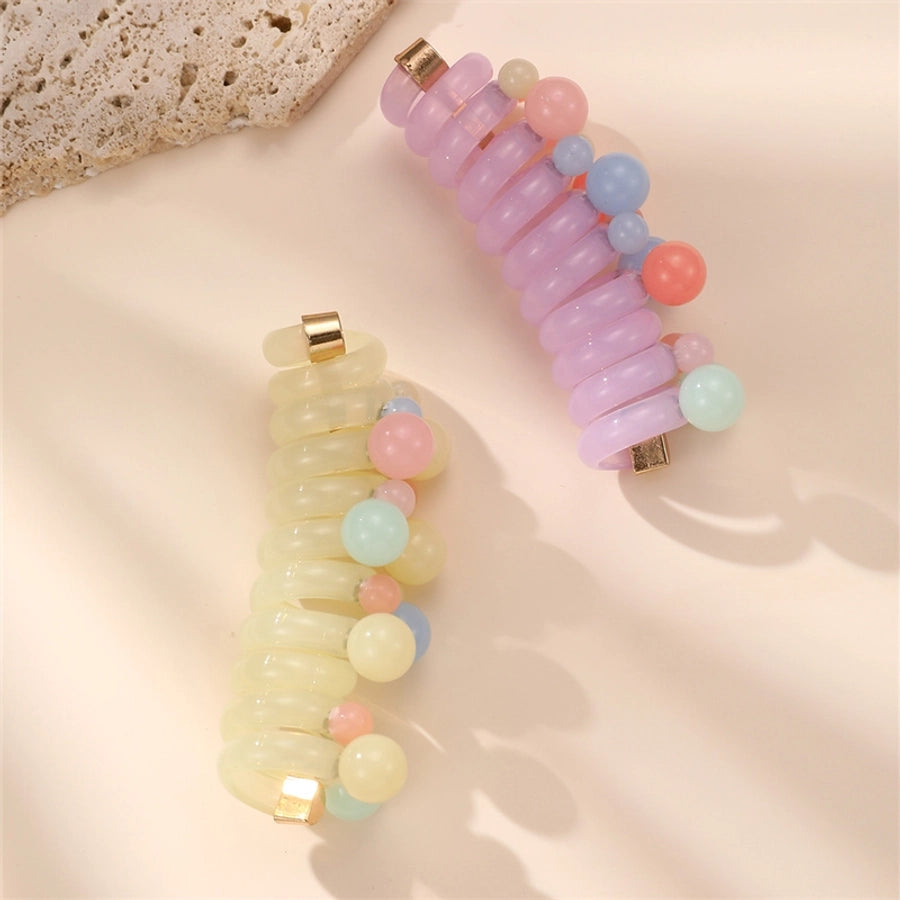Women's Cute Sweet Round Plastic Hair Tie