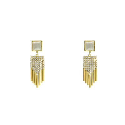 Shake the sound hot with the recommend 100 925 silver pin earrings earrings classic geometric long tassel earrings