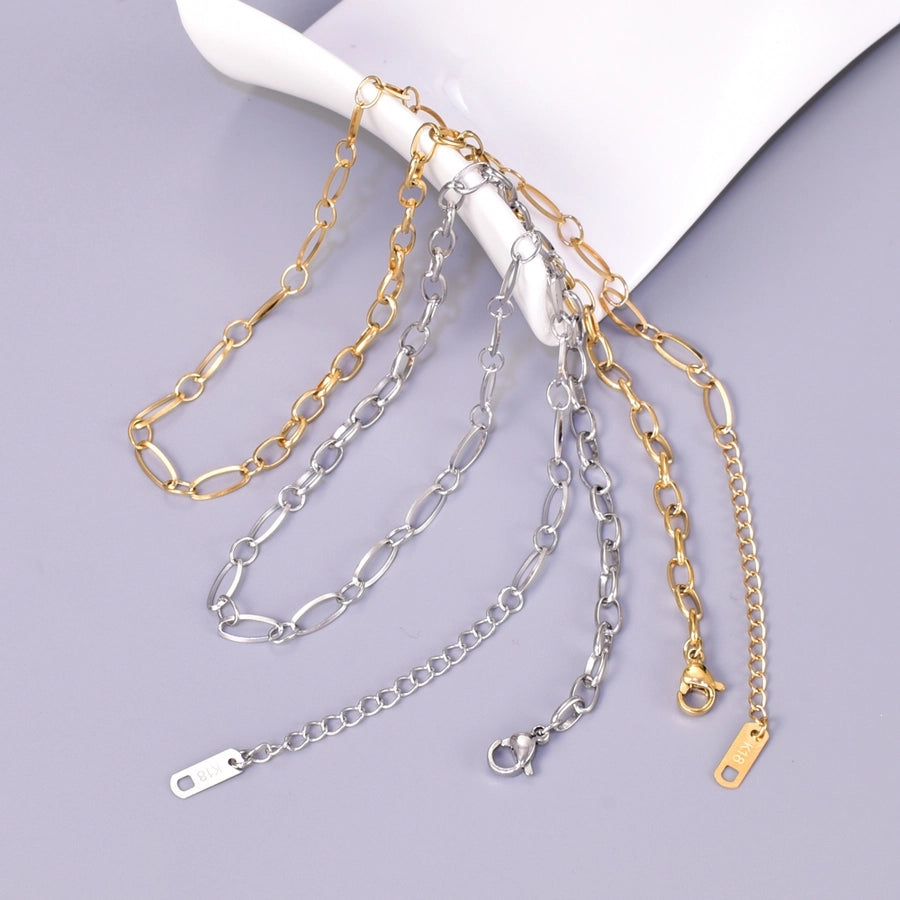 Jewelry Simple Style Classic Style Geometric Titanium Steel 18K Gold Plated Necklace