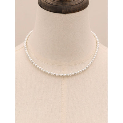 Jewelry Simple Style Classic Style Round 304 Stainless Steel Glass Pearl Beaded Necklace