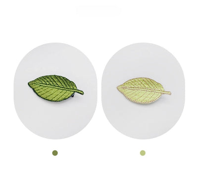 Green leaves embroidered hairpin sweet side clip Sen women's literary retro hairpin small fresh clip