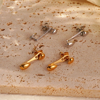 1 Pair Simple Style Water Droplets 304 Stainless Steel 18K Gold Plated Ear Studs
