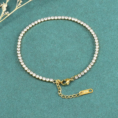 Sweet Simple Style Solid Color Titanium Steel 18K Gold Plated Rhinestones Bracelets In Bulk