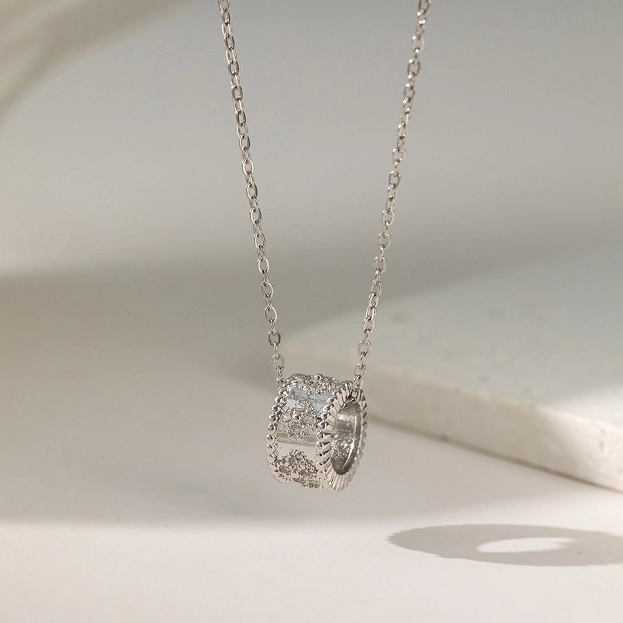 Jewelry Sweet Solid Color Titanium Steel Plating Pendant Necklace