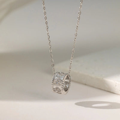 Jewelry Sweet Solid Color Titanium Steel Plating Pendant Necklace