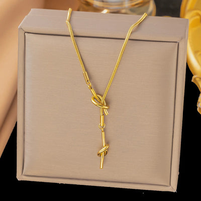 Jewelry Sweet Solid Color Titanium Steel Plating Pendant Necklace