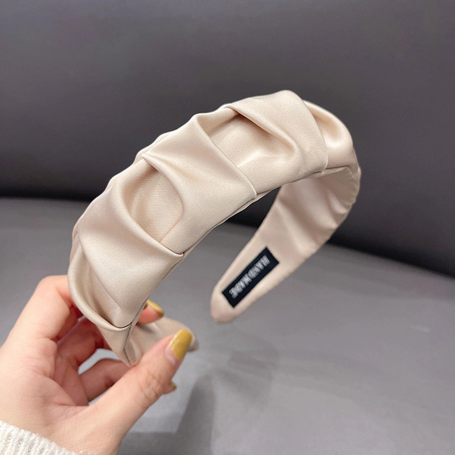 Women's Simple Style Solid Color Cloth Pleated Hair Band